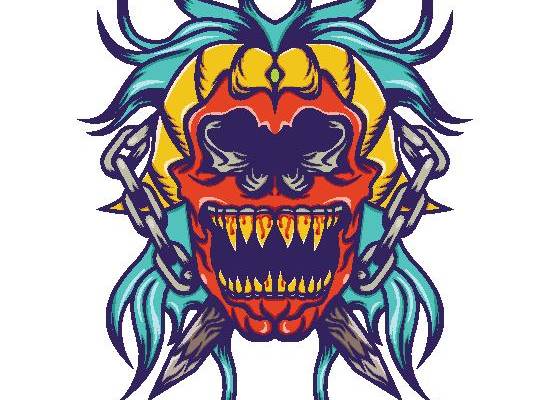 独特恶魔裁片印花服装,展现个性街头风格