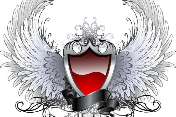 时尚潮流翅膀盾牌裁片印花服装印花设计