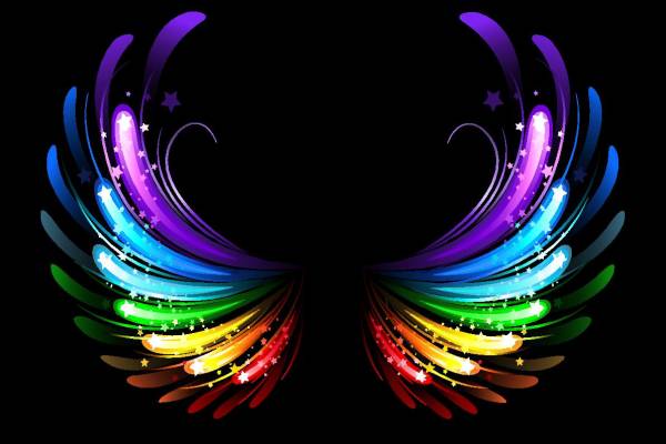 梦幻彩虹翅膀裁片印花服装，打造独特时尚风格