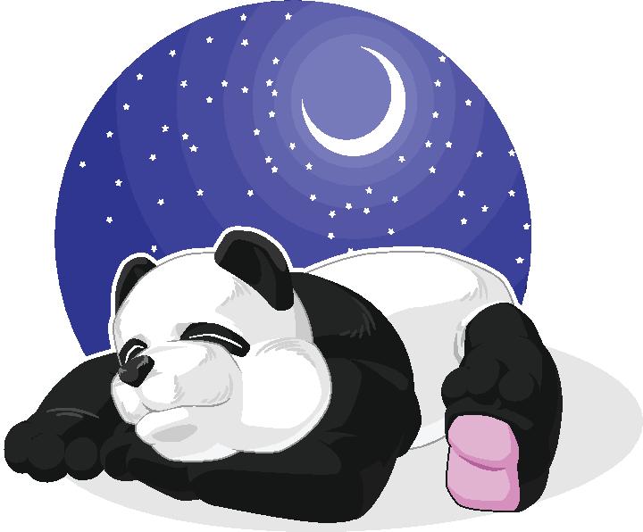 可爱熊猫夜眠主题裁片印花服装印花设计