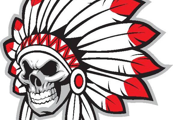 印第安酋长骷髅头裁片印花服装印花设计