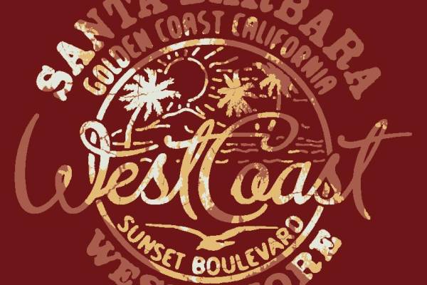 时尚加州西海岸裁片印花服装印花设计