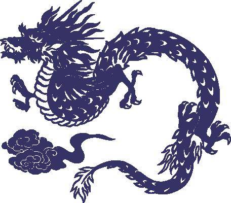 深蓝色龙纹裁片印花服装,展现东方神秘魅力