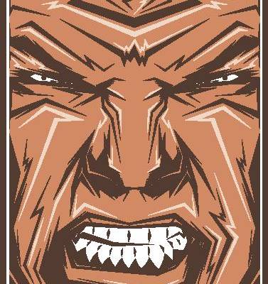 街头风格愤怒表情裁片印花服装印花设计