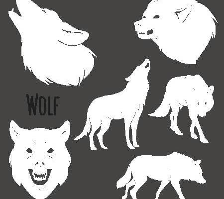 创意狼图案裁片印花服装印花设计