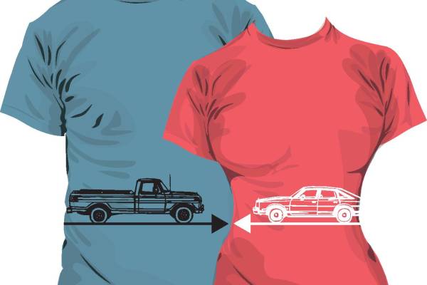 创意汽车裁片印花服装 时尚潮流男女T恤