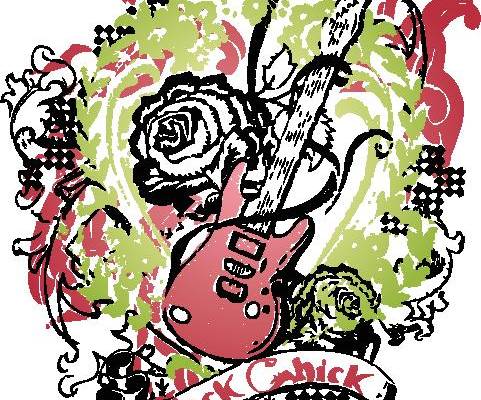 摇滚风格吉他裁片印花服装印花设计