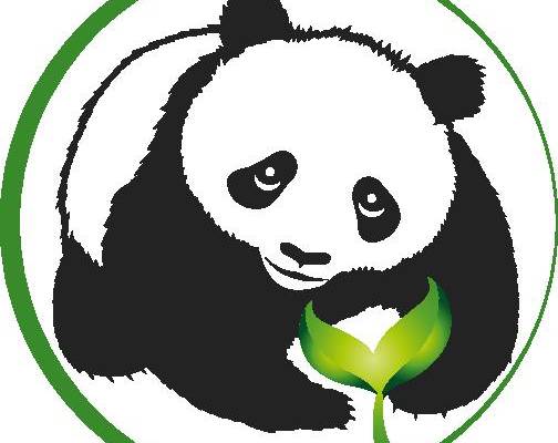 可爱熊猫吃竹子裁片印花服装印花设计