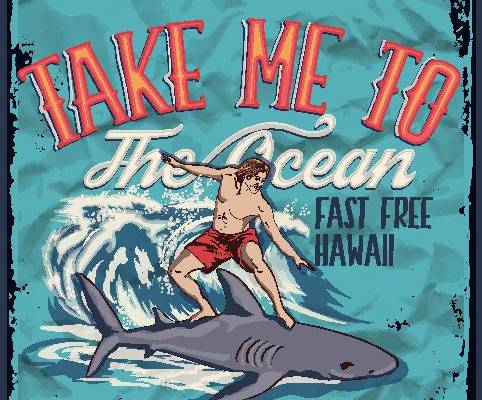 复古海洋风格裁片印花服装 带你去海边冲浪