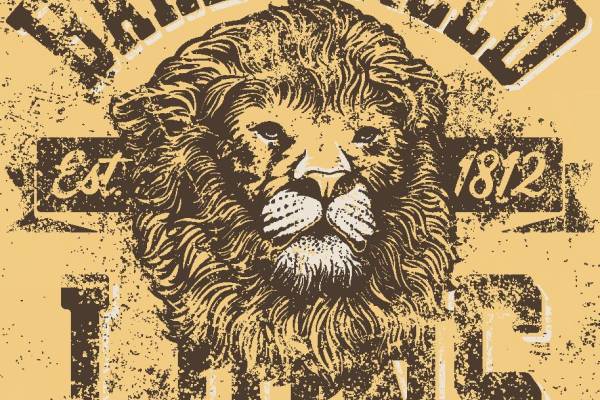 复古风格狮子裁片印花服装印花设计