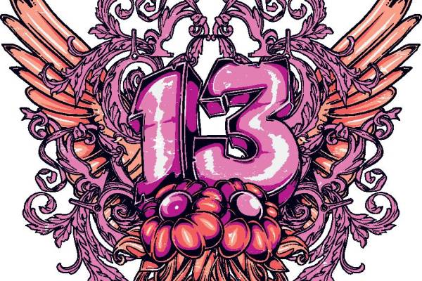 时尚潮流幸运13裁片印花服装印花设计