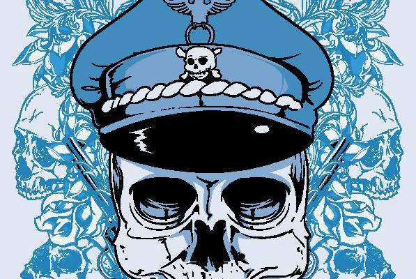 时尚骷髅船长裁片印花服装印花设计