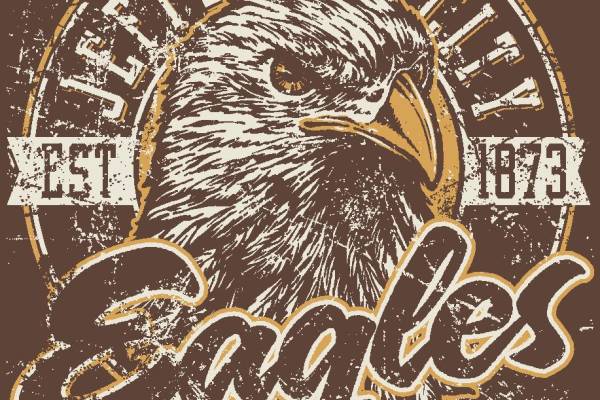 经典复古风格鹰头裁片印花服装印花设计