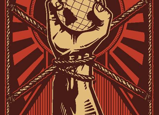 复古风格服装印花:地球被束缚的裁片印花设计