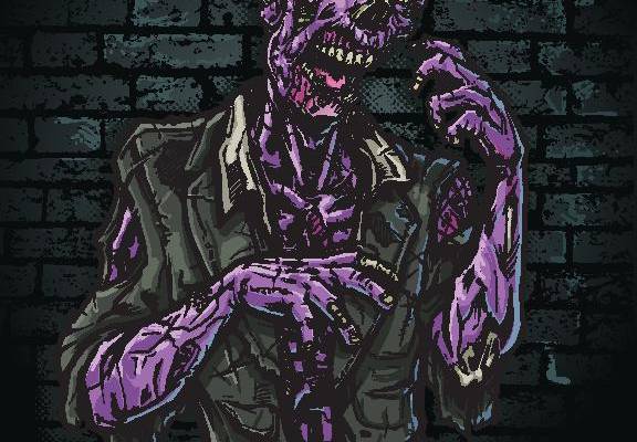 街头风格紫色涂鸦裁片印花服装印花设计