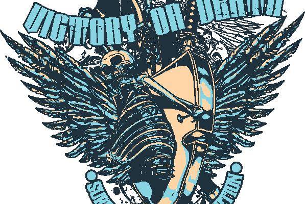 胜利或死亡主题服装印花设计，展现勇士精神的裁片印花