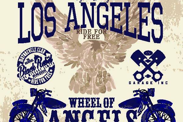 洛杉矶摩托车文化裁片印花服装印花设计