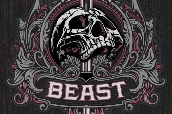 哥特风格骷髅剑裁片印花服装印花设计