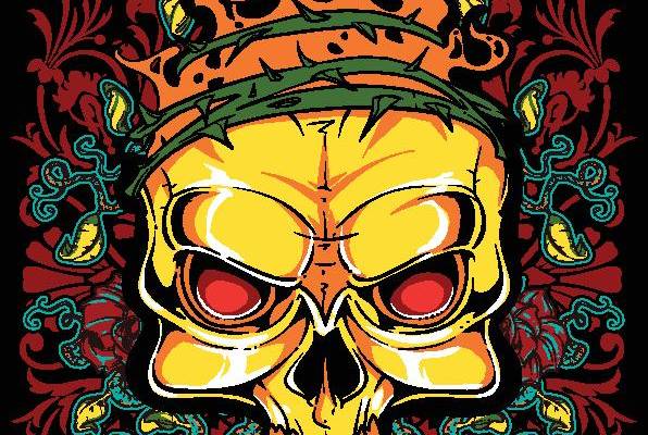 摇滚风格骷髅头裁片印花服装印花设计