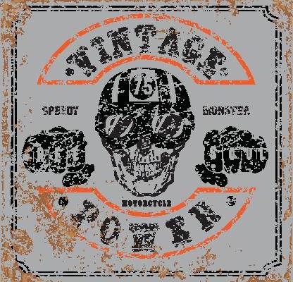 复古摩托车主题裁片印花服装，展现独特风格