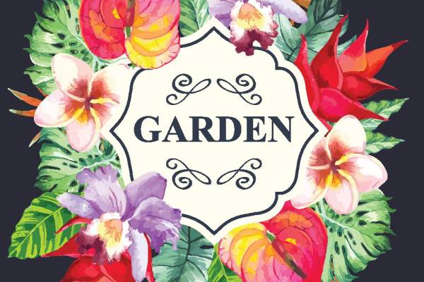 时尚多彩花园主题裁片印花服装印花设计