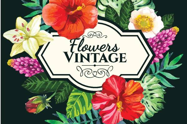 复古风格花卉裁片印花服装印花设计