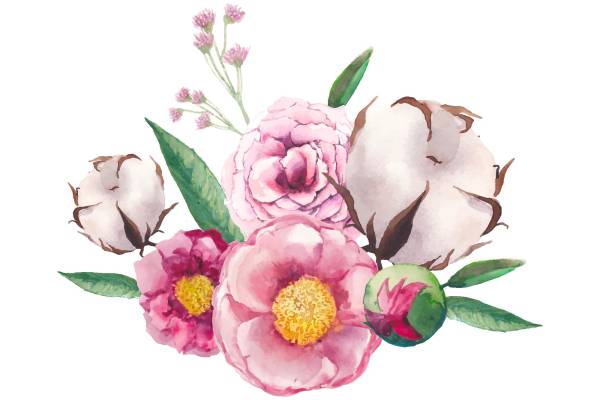 优雅水彩花卉裁片印花服装设计