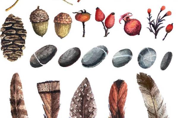 秋季自然元素裁片印花服装印花设计