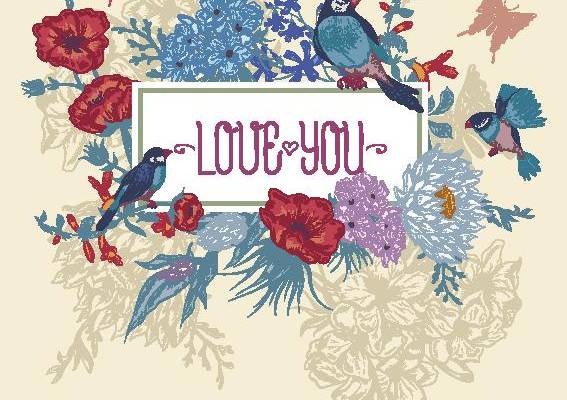 浪漫花卉与小鸟裁片印花服装印花设计