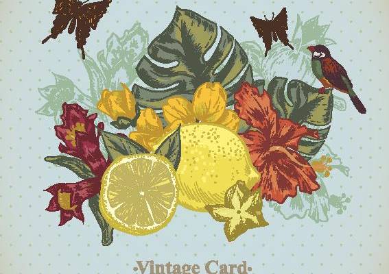 复古风格水果花卉裁片印花服装印花设计