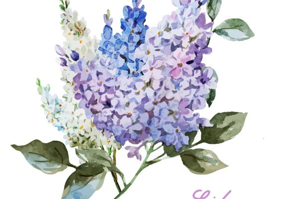 唯美丁香花裁片印花服装印花设计