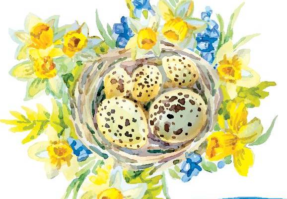 复活节主题水彩风格裁片印花服装印花设计