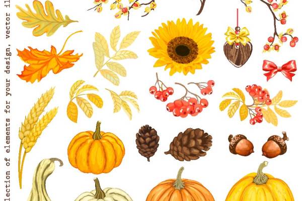 秋季元素裁片印花服装印花设计