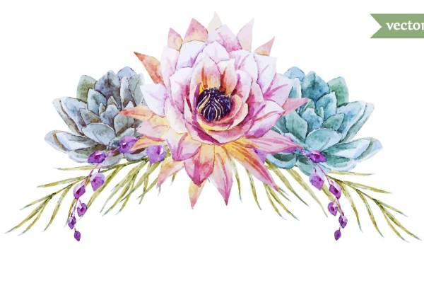 优雅水彩花卉裁片印花服装印花设计