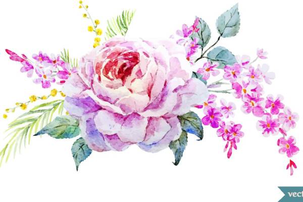 优雅水彩花卉裁片印花服装设计