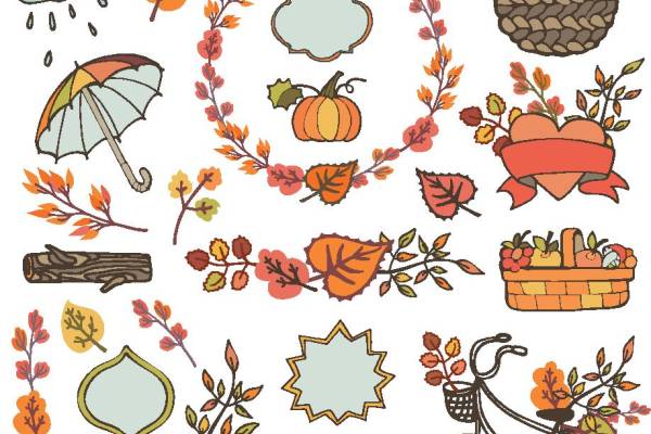 秋季自然元素裁片印花服装印花设计