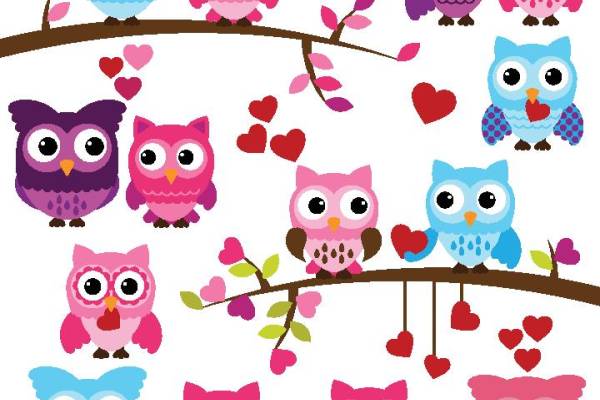 可爱卡通猫头鹰裁片印花服装，时尚儿童服装印花设计