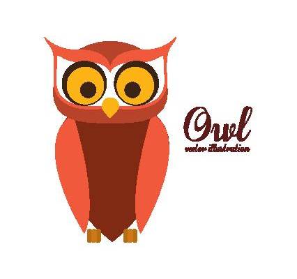 时尚猫头鹰裁片印花服装印花设计