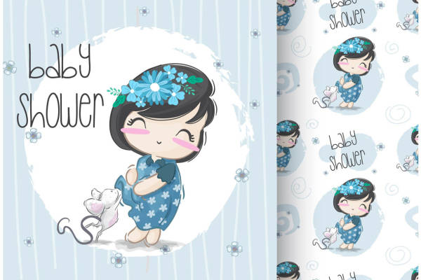 可爱卡通风格裁片印花服装 婴儿派对服装印花设计