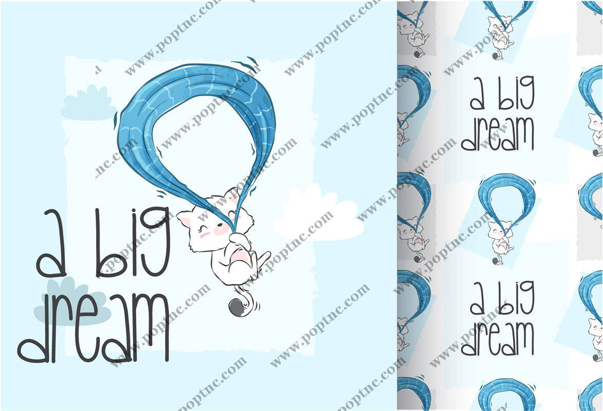 梦幻卡通小猪裁片印花服装 创意个性服装印花设计