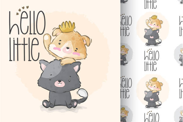 可爱卡通动物裁片印花服装 温馨亲子装设计