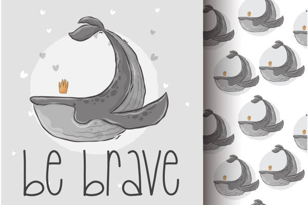 勇敢的鲸鱼裁片印花服装,展现个性与勇气