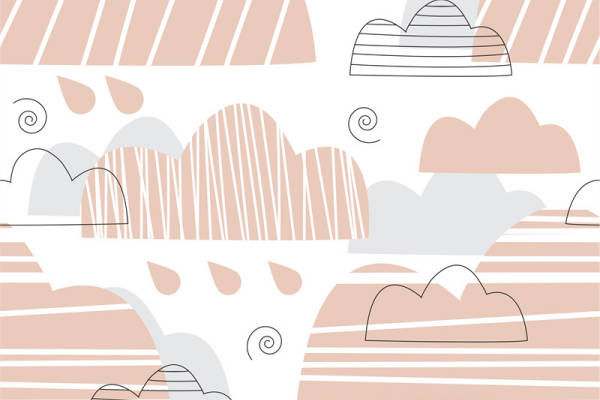 柔和色调抽象图案面料印花，适合春季服装印花设计