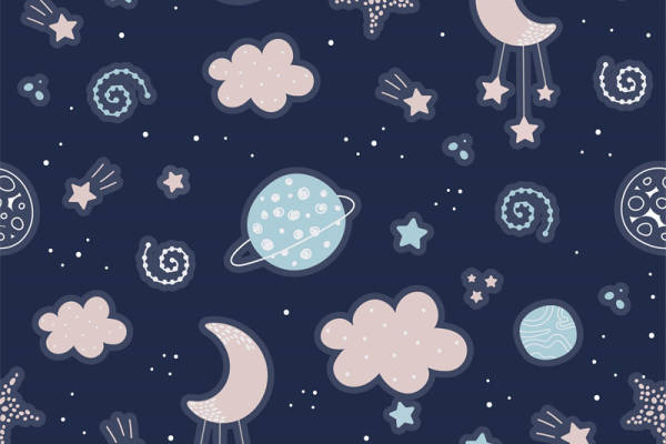 梦幻星空主题面料印花,打造时尚儿童服装印花设计