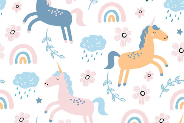 梦幻独角兽面料印花，儿童服装印花设计新趋势