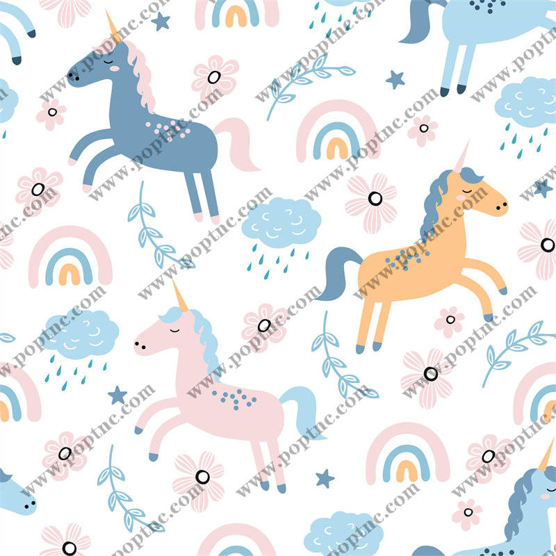 梦幻独角兽面料印花,儿童服装印花设计新趋势