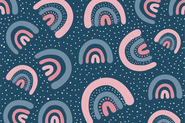 时尚抽象彩虹图案服装印花面料设计