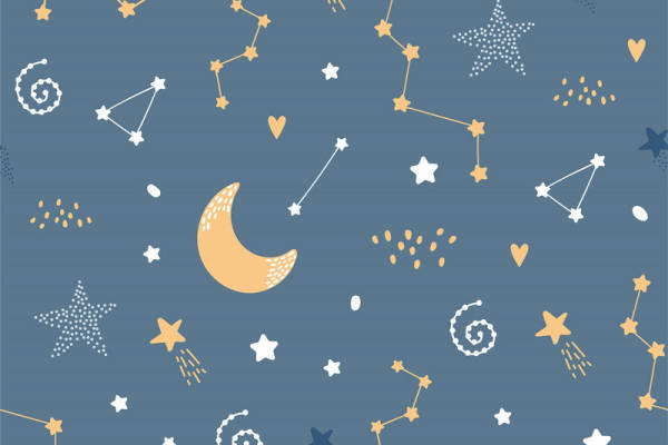 梦幻星空星座图案服装印花面料设计