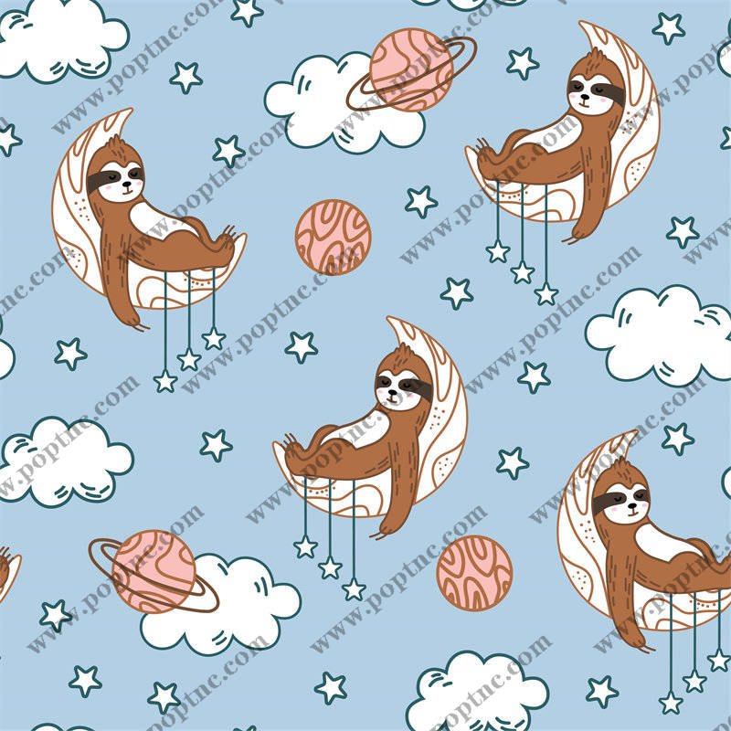 梦幻可爱动物主题面料印花,儿童服装印花设计