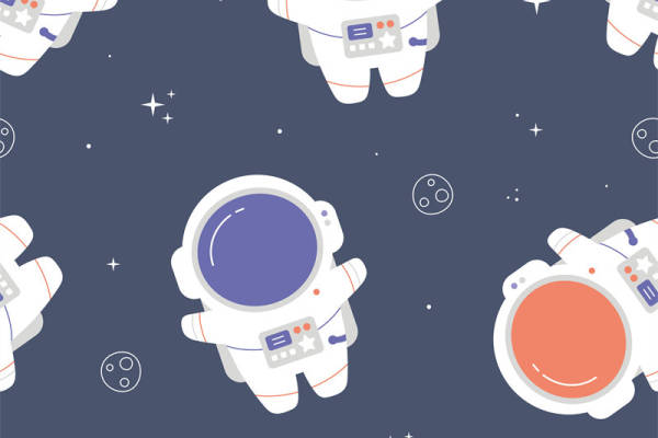 太空探险主题面料印花,创意服装印花设计